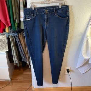 Dark wash curvy skinny jeans
